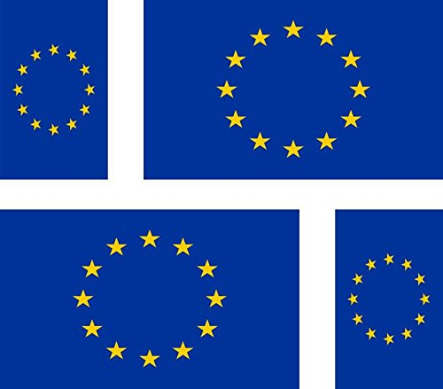 Akachafactory 4 x Autocollant Sticker Voiture Moto Valise pc Portable Drapeau Europe europeen