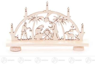 Rudolphs Schatzkiste Schwibbogen Mini-Schwibbogen mit Christi Geburt Breite x Höhe x Tiefe 7,5 cmx4,5 cmx1 cm NEU Erzgebirge Lichterbogen Fensterbild