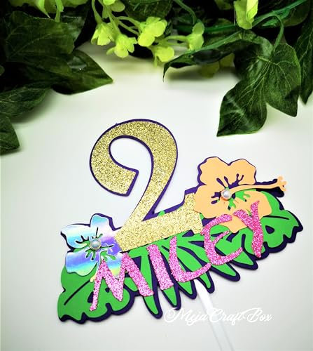 Happy Birthday MOANA PERSONALISED cake topper Any name Any age (Pink Name)