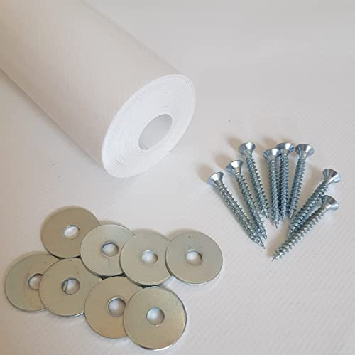 TUTTOPERGOLE Copertura con Fasce in PVC Pieno Adatte per strutture in Legno (Cm 330 X Cm 50, Bianco)
