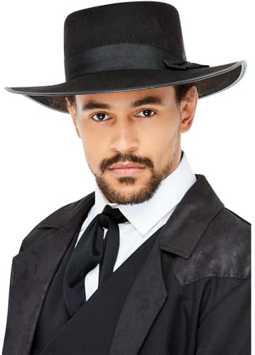 Smiffys 20er Jahre Camden-Gangster-Hut, Schwarz, Elastischer Innenrand Halloween
