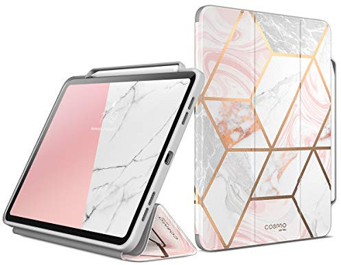 I-Blason Cosmo Custodia Per Ipad Pro Da 12,9 Pollici (Versione 2020), Con Supporto A Tre Pieghe E Supporto Per Matite (Marmo)