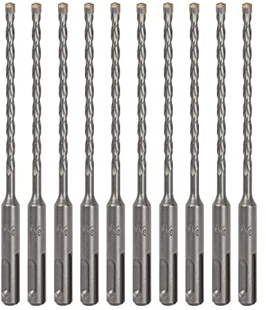 Sabre Tools 10-Pack SDS Plus 3/16 x 6 Rotary hammer Drill Bits, Carbide Tipped for Brick, Stone and Concrete