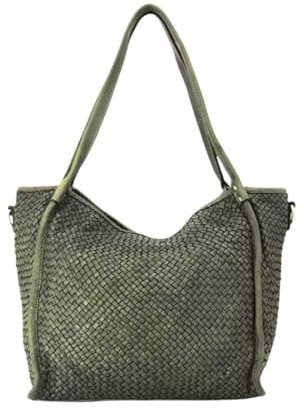 BZNA Bag Buca Grün Italy Designer Beutel Shopper Tasche Handtasche Schultertasche Leder Shopper Damen Neu