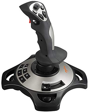 PXN-2113 USB Flight Stick PC Joystick Controller Simulator Gamepad Wired Gaming Control for Flight Stick Simulation Games, Advanced Throttle 4 Axis 8 Way HAT Switch, for Windows XP/VISTA/7/8/10