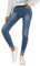 Nina Carter P090 Damen Skinny Fit Jeanshosen HIGH Waist Used-Look Jeans (Blau (P090-1), S)