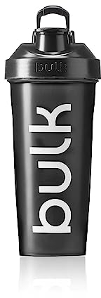Bulk Shaker Iconic, 750ml, Noir Metallisé, Antifuite, Sans BPA, Boule de mélange en acier inoxydable pour des shakes fluides, Niveau de remplissage transparent, Passe au lave-vaisselle