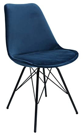 Kick Collection Esszimmerstühl Velvet - Samt - Dunkelblau - Modern und Hochwertig - Samtstoff und Metall - Erhältlich in vielen Farben