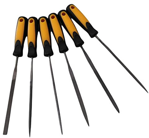 FAST WORLD SHOPPING ® Juego de 6 limas de agujas mini de 150 mm para hierro de aluminio, acero y materiales ferrosos