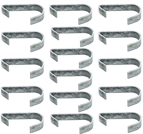 1-3/8”Chain Link Fence Gate Clips, Kennel Panel Clip Bands, Chain Link Fence Latch Hardware, Chain Link Fence DIY Gate Clips, Galvanized Steel, 16 Packs