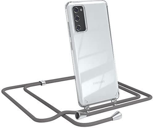 EAZY CASE Handykette kompatibel mit Samsung Galaxy S20 FE / S20 FE 5G Handyhülle mit Umhängeband, Handykordel mit Schutzhülle, Silikonhülle, Hülle mit Band, Stylische Kette für Smartphone, Anthrazit