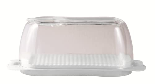 Snips, Beurrier 0,50 LT, Beurrier Plastique Dôme Transparent + Épandeur de Beurre, Boite Rangement Frigo 18 x 10 x 7 cm, Made in Italy