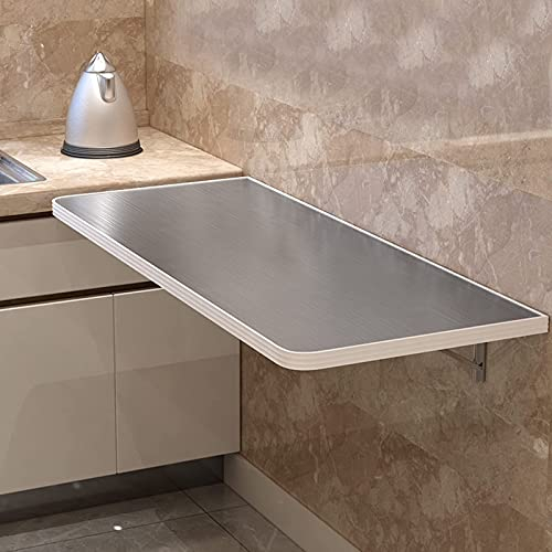 Platzsparender, klappbarer Wandklapptisch/Wandklapptisch aus Edelstahl/Wandklapptisch/Wandmontierte Bartische/schwebende Arbeitsstation/Laptop-Computertisch (90x30cm/35x11.8in) (120x30cm marriage