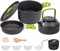 Cozywind Camping Kochgeschirr Set für 2-3 Personen Camping Topf Set Outdoor Camping Kochset aus Aluminium Campingkochtopf 10-Teiliges Campingkochgeschirr Picknick Töpfen für Wandern Trekking (Grün)