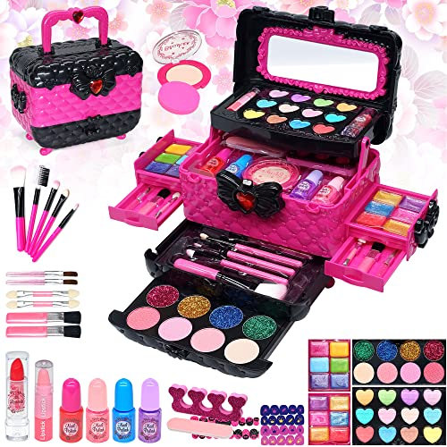 Kids Makeup Sets for Girls - Girls Make Up Set 5-7, Makeup for Kids, Childrens Play Make Up, Non Toxic Presents Toys for Little Girl, Toddler Kid Stuff, Age 3456789 10 Year Old Princess Birthday Gifts