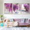 3 Teilig DIY 5D Diamant Malerei Kits Lila Blumenbaum Schwanensee Diamant Kreuzstich Malerei,Vollbohrer Diamantkunst Mosaikherstellung,DIY Diamond Painting Bilder Basteln Wand Décor(Round drill)50x60cm