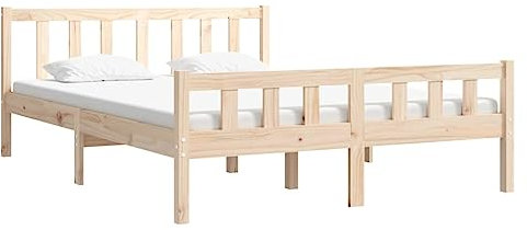 vidaXL Massivholzbett 135x190 cm