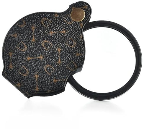 Greyoe 15-fache Taschenlupe, Tragbare Lupe, Faltbare Leselupe, Hd Lupen, Lederetui Lupenbrille Leselupe für Senioren Kann zum Lesen von Zeitungen, als Dankeschön und als Geschenk Verwendet