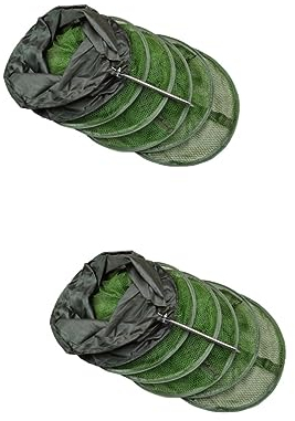 BESPORTBLE Bolsa De Red De Pesca Plegable De Protección De Peces con Tapón De Tierra De Acero Inoxidable para Pesca De Bagre Cangrejo Rejilla Portátil