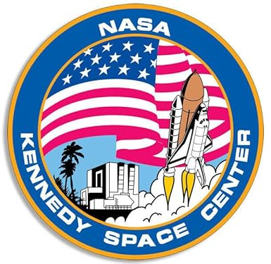 WildeBabsKLBT NASA Kennedy Space Center F3130 Abzeichen-Aufkleber 12 cm | Selbstklebende Folie; wetterfest, UV- und waschanlagenbeständig