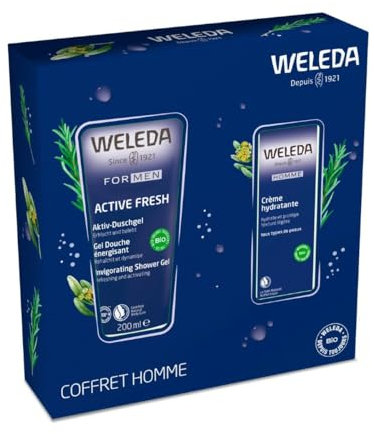 WELEDA - Coffret Homme : Gel douche Energisant + Crème hydratante Homme