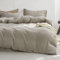 KEAYOO Double Gauze Bettwäsche 155x220 cm mit einem Kissenbezug 80x80 cm aus 100% Baumwolle - Traumhaft weiche (Taupe, 155x220cm)