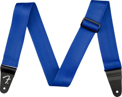 Fender Gitarrengurt aus Polypropylen, Strumpffüller, Gitarrenzubehör, Lederenden, Blau