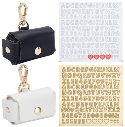 FREEBLOSS Ringträgerkissen für Hundehalsband, PU-Leder, Eheringträger für Hunde, Eheringhalter, Tasche, Paar, Ringaufbewahrungsbox für Antrag, Verlobung, Hochzeit, Zeremonie, Party, 4 Stück