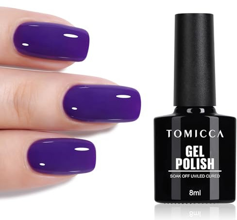 TOMICCA UV Nagellack Lila, 8ml Rosa Gel-Nagellack, UV LED Soak Off Manicure Gel Lacquer Varnish