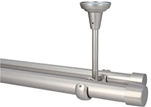 HDTL Gardinenstange Vorhangstange 25/19mm 2-läufig Deckenmontage Satin Matt 200 cm Zoya