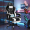 ALFORDSON Sedia Gaming, Gaming Chair con Massaggio a 2 Punti per Gioco, Sedia da Computer ergonomica con Cuscino Lombare, Altezza Regolabile, Ecopelle, Bianco