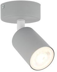 Licht-Erlebnisse Kinderzimmerleuchte Decke Grau GU10 rund Ø 13 cm H: max. 15 cm klein verstellbar Metall JASON Deckenstrahler Kinderzimmer Deckenlampe
