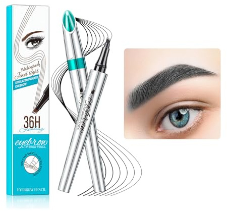Wasserdichter 3D Augenbrauenstift,Augenbrauenstift,Wischfest Langanhaltenden Augenbrauenstift Microblading,3D Augenbrauenstift,Kann Leicht Natürliche Augenbrauen Brauen (Schwarz)