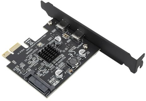 10Gbps Ethernet PCI Express Network Card, PCIe Network Adapter, USB 3.2 PCI Express Expansion Card, Dual Type C Ethernet Card, for Desktop, PC, for