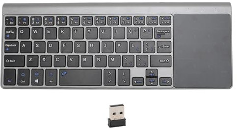 Mini Wireless Keyboard with Touchpad, Cordless Keyboard with Touchpad and USB Receiver Super Thin Portable 2.4G Keyboard, for Computer Laptop TV