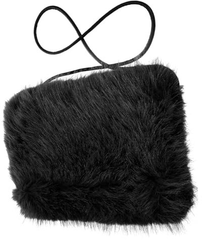 Handwärmer Für Damen Pelziger Muff Isolierter Muff Für Die Hände Tragbar Weich Schwarz