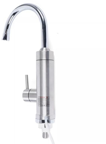 Wasserhahn Durchlauferhitzer für Küche Bad mit Temperaturanzeige 3000 W 360 Grad drehbar Edelstahl Sofortige Heizfunktion