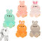 Rabbit Plug Organizer,Cute Wall Hangers Without Nails | 5X Wall Decor Hook Wall Plug Holder for Coat Key Bag Hat Bathroom Robe Towel
