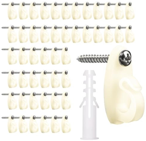 YGboost Hanger Hooks for String Lights, Windproof Screw Hooks for Indoor Outdoor Use, Christmas Screw Hooks for Patio Lights, Fairy Lights, Plants, and Party Decorations