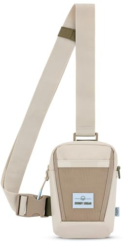 Johnny Urban Brusttasche Herren & Damen Beige Grau - Lex - Sling Bag mit verstellbarem Gurt für Freizeit, Festival, Urlaub - Umhängetasche mit Platz für Handy, Schlüssel, Geldbörse - Wasserabweisend