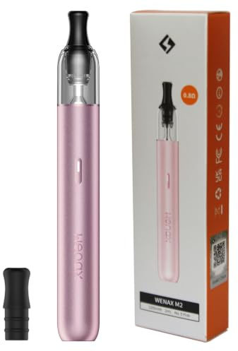 Originale Gee-k'vape Wenax M2 Kit 16 W Vape (Rosa n. 5) Batteria Integrata 1200mAh 2 ML Cartuccia M1 0,8ohm Tipo-C 5V/2A Fatto Carica Sigaretta Elettronica - No Nicotine
