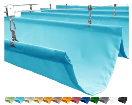 LXBAMKEA Water Proof Retractable Wave Sun Shade Sails, Outdoor Pergola Canopy Shade Cover, Trellis Roller Blinds Awning, UV Protection Garden Patio Gazebo Roof Shelter