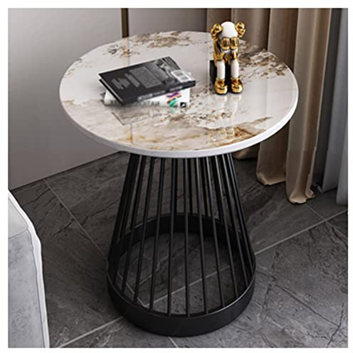 CuNtoHHH Beistelltisch Rock Table End Table, runder Couchtisch mit Tischgestell aus Edelstahl, für Wohnzimmer, Lounges, Arbeitszimmer usw.