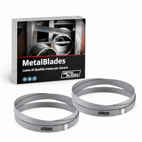 Set di 2 lame per sega a nastro ad alte prestazioni, 1640 x 13 x 0,65 mm, 10-14 denti bimetalliche M42 per seghe a nastro