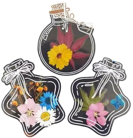 Textmarker-Set für gepresste, transparente Trockenblumen, getrocknete, Lesezeichen für die Buchherstellung, transparentes Scrapbooking-Zubehör