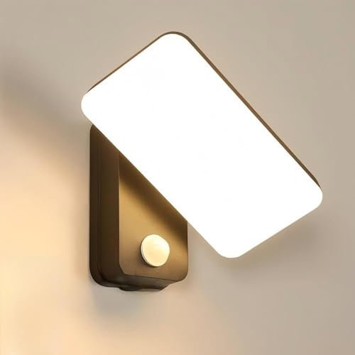 Osairous 18W Eclairage Exterieur avec Detecteur, Applique Exterieur avec Detecteur De Mouvement, IP65 Applique Murale Exterieur, Rotatif Luminaire Exterieur pour Jardin Terrasse, Noir 3000K