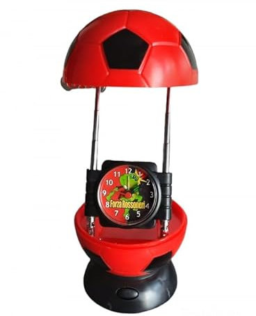 Wecker mit Tischlampe, Fußball-Design, 24 cm, batteriebetrieben