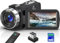 Delmodes Camcorder 8K 64MP Video Camera 18X Digital Zoom WIFI Video Camera for YouTube 3.0 Inch UHD Touchscreen IR Night Vision Vlogging Camera with 32GB SD Card, Remote Control and Two Batteries