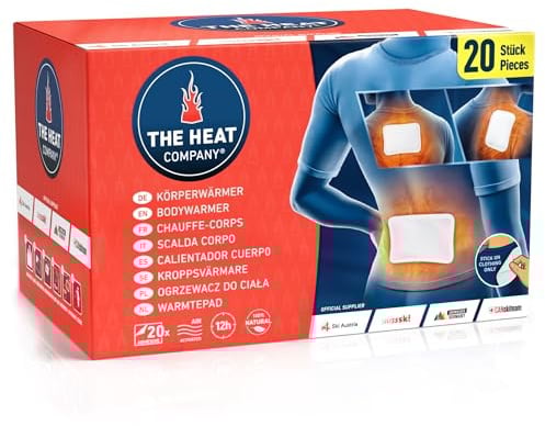 THE HEAT COMPANY Bodywärmer - 20 Stück - Wärmepflaster Rücken & Nacken - EXTRA WARM - Körperwärmer - Rückenwärmer - 12 Stunden wohlige Wärme - luftaktiviert - rein natürlich