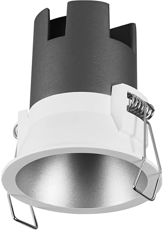 OSRAM SPOT Twist recessed Downlight, Silver, 5W, 400lm, 830 WT, 70mm Diameter, Warm White Light Color, up to 90% Energy Savings Compared to Halogen downlights, Easy Installation, 3000K.